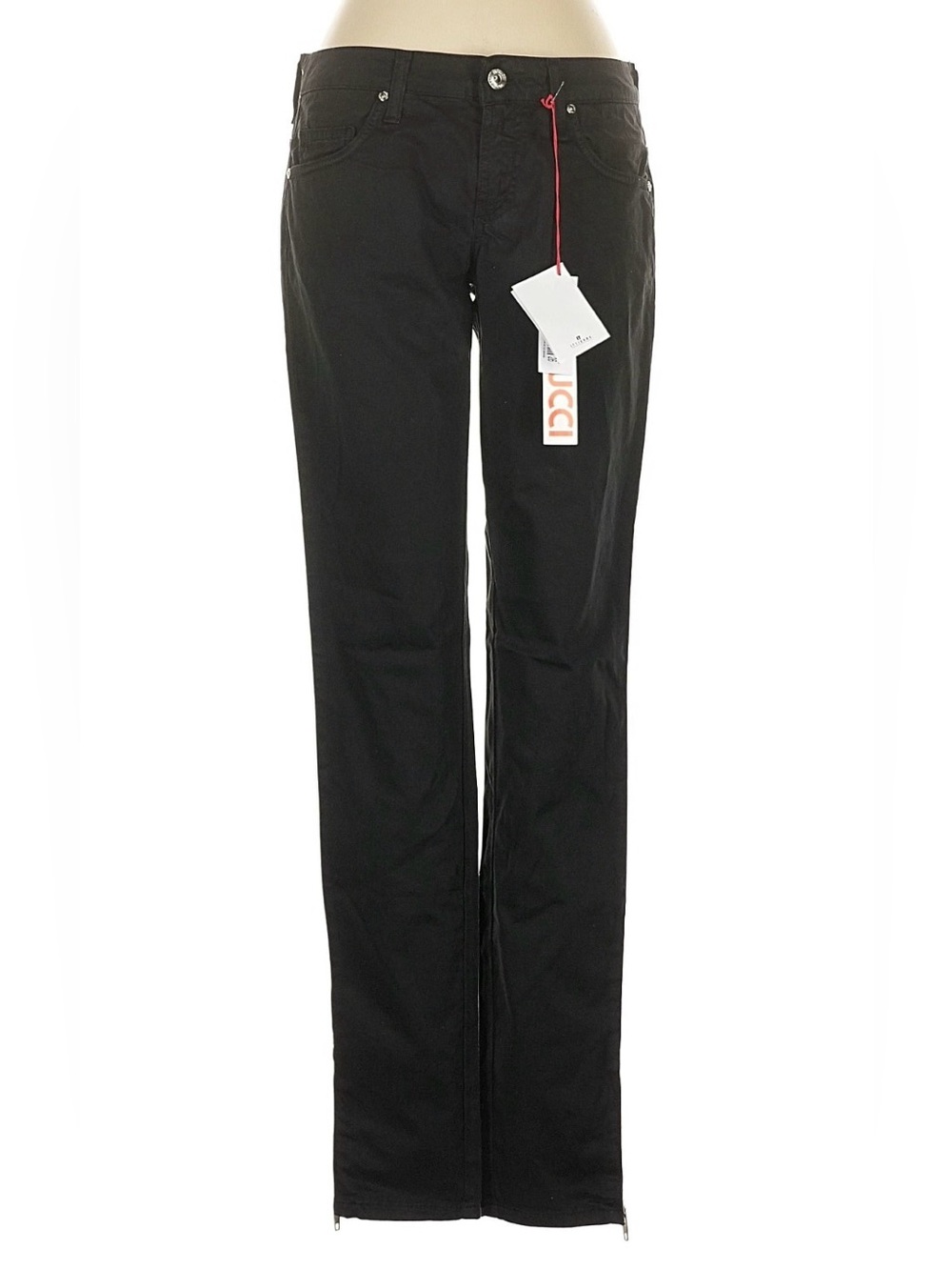 Fiorucci Italy Skinny V. Bassa Low Rise Jeans Black Size 26 NWT Deadstock